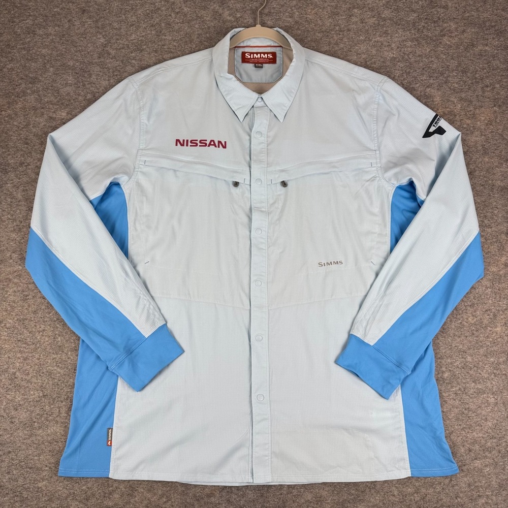 Simms Nissan Truck Warrior Intruder BiComp Fishing Shirt Snap Front Mens 2XL XXL